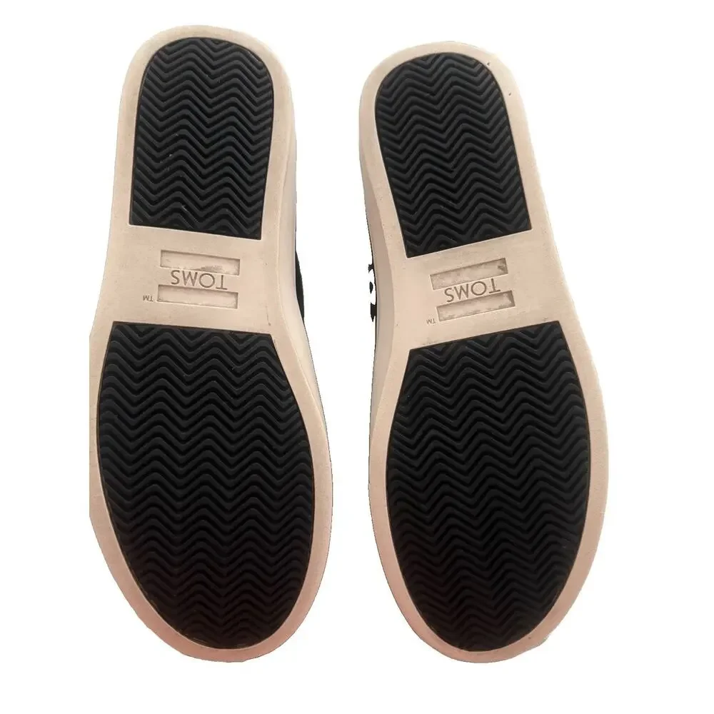 TOMS Unisex Adults Black Mid Top Slip-On Leather Faux Fur Lined Sneakers
